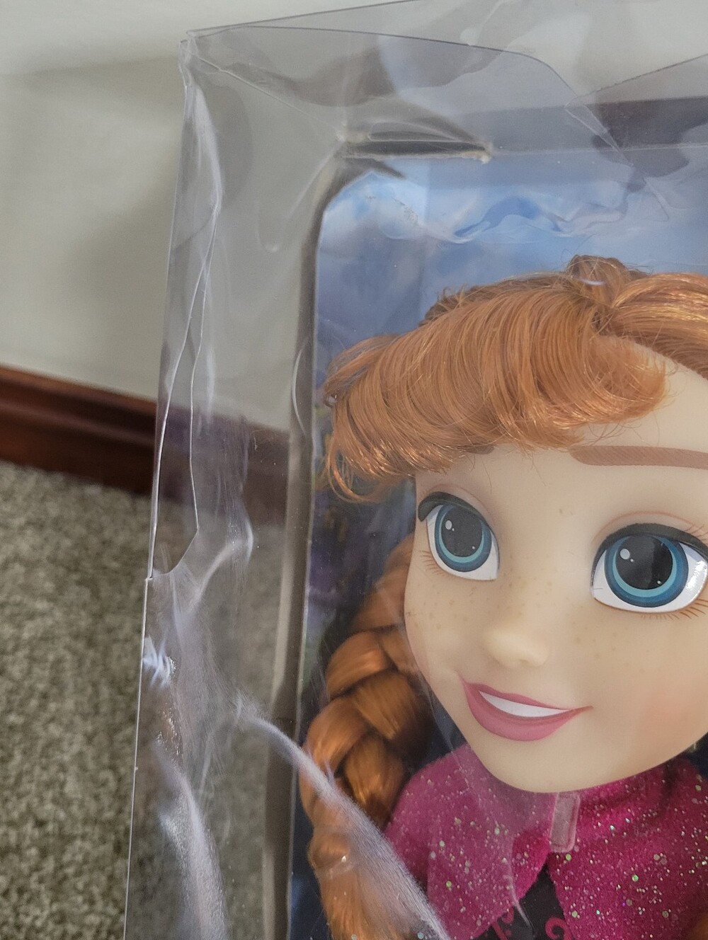 New Disney Frozen Anna Fashion Doll in Pink Cape & Blue Dress - Picture 6 of 8